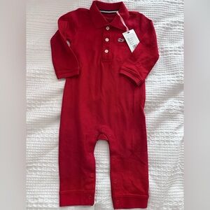 Vineyard Vines Red Baby Polo One Piece